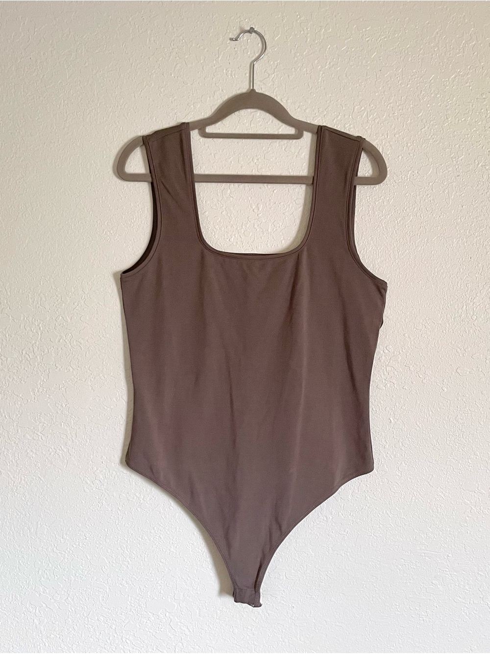 Everlane Brown Square Neck Sleeveless Thong Bodysuit